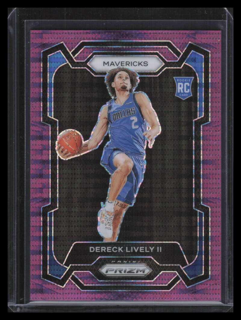2023-24 Panini Prizm Prizms Purple Pulsar 163 Dereck Lively Rookie 2/35 Jersey #