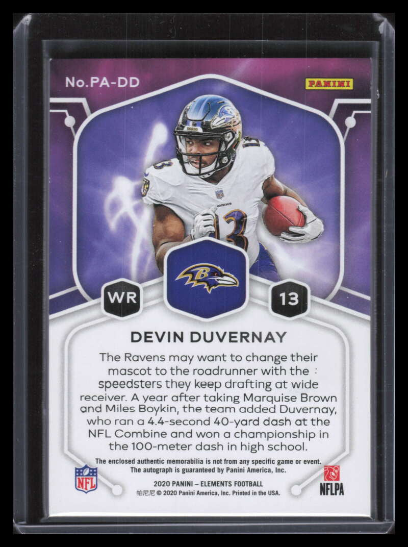 2020 Panini Elements Proton Autographs 10 Devin Duvernay Rookie Patch Auto 91/99