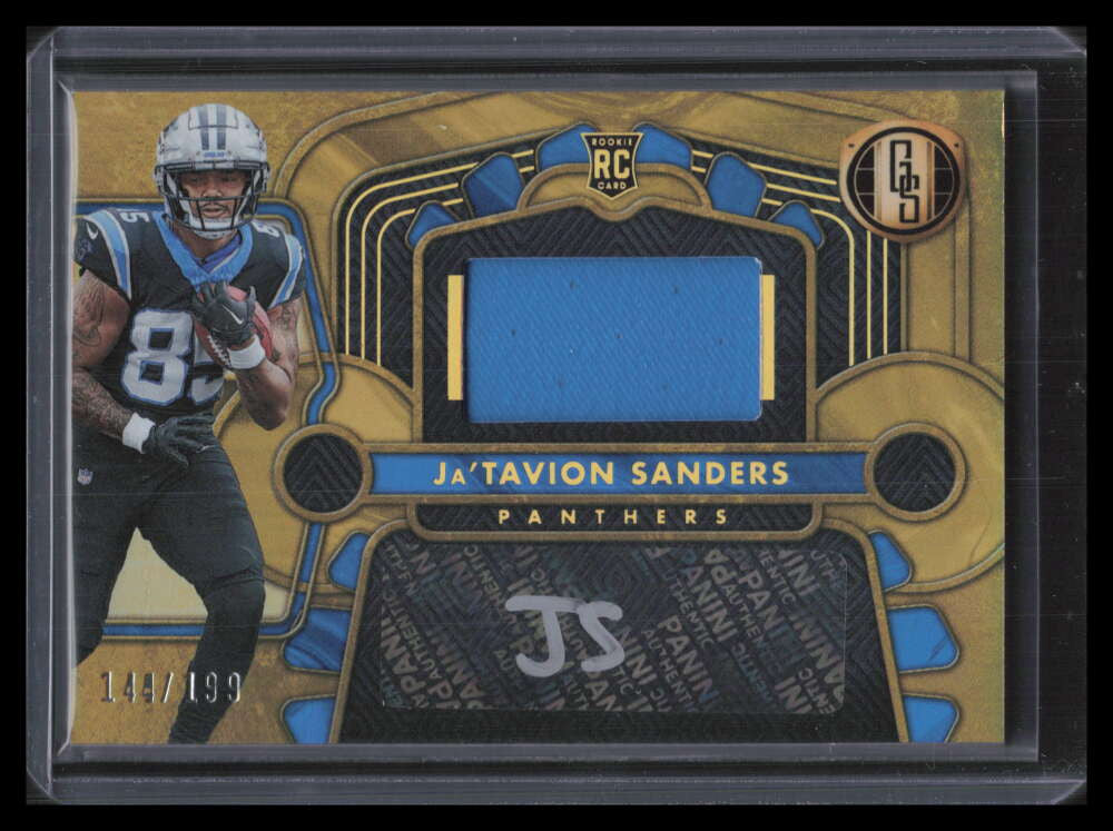 2024 Panini Gold Standard 224 Ja'Tavion Sanders Rookie Jersey Auto 144/199