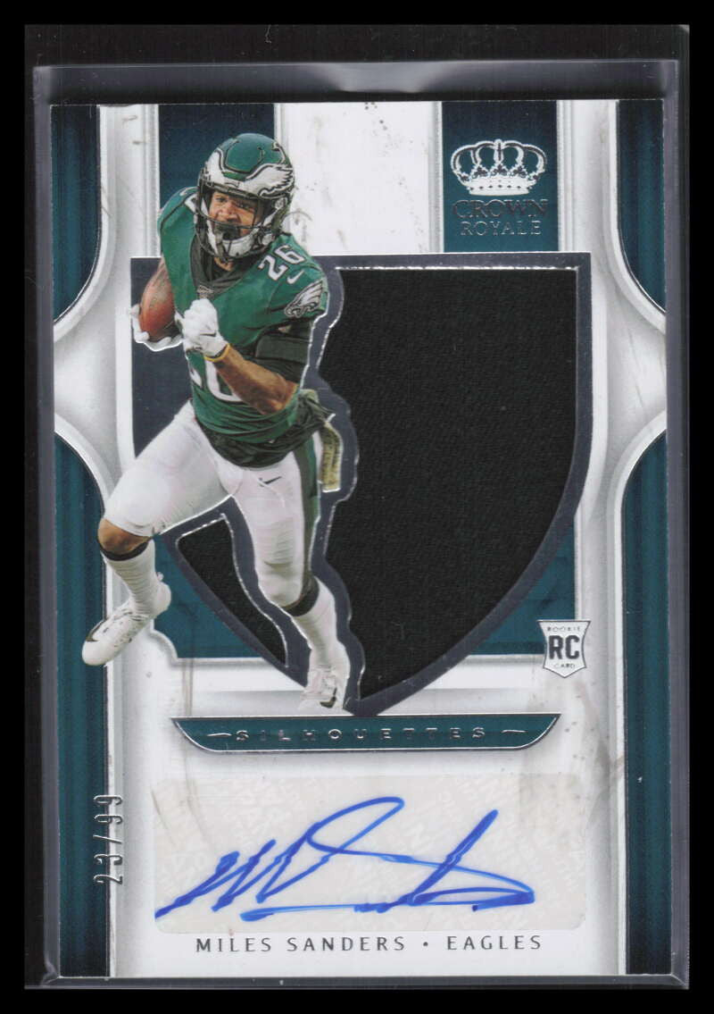 2019 Crown Royale Silhouette Autograph 11 Miles Sanders Rookie Jersey Auto 23/99