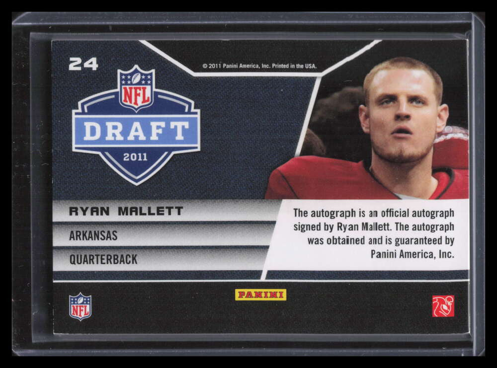 2011 Prestige Pro Helmets Autographs 24 Ryan Mallett Rookie Patch Auto