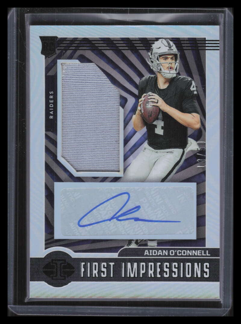 2023 Panini Illusions Black 101 Aidan O'Connell Rookie Jersey Auto 13/50