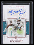 2019 Panini National Treasures Red Jersey Number 105 Myles Gaskin RC Auto 3/37