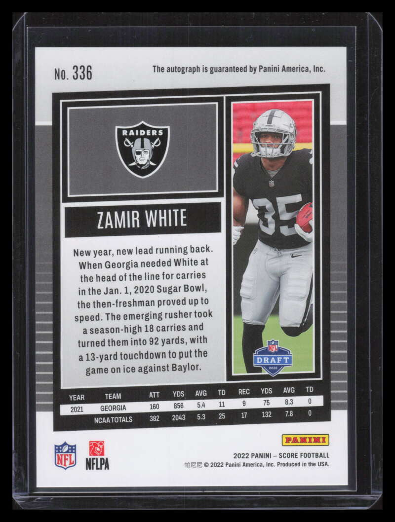 2022 Score Signatures 336 Zamir White Rookie Auto