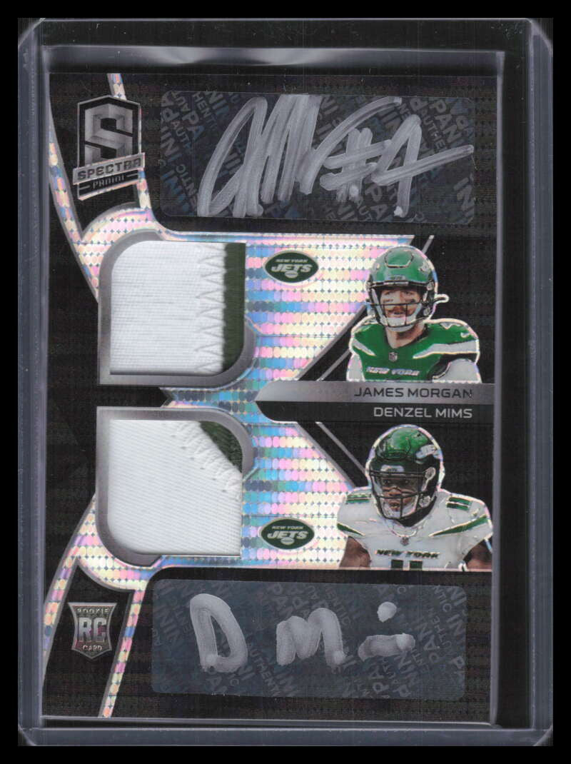 2020 Panini Spectra Autographs Black Denzel Mims Morgan RC Dual Patch Auto 1/10
