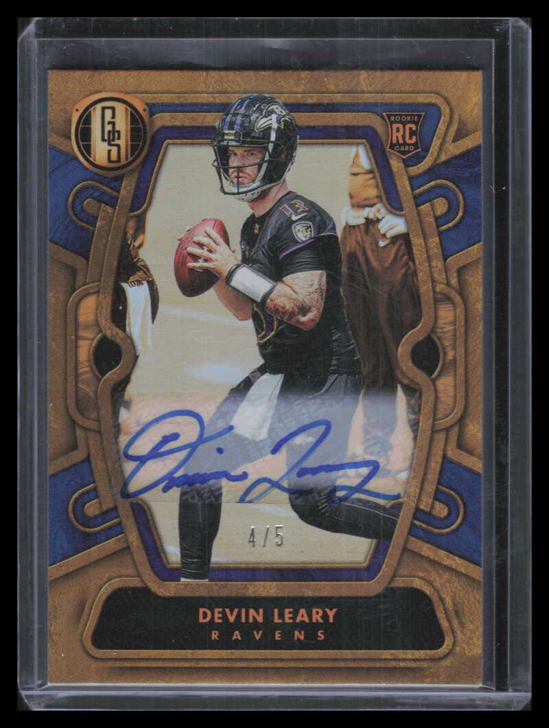 2024 Panini Gold Standard Autographs Sapphire 186 Devin Leary Rookie Auto 4/5