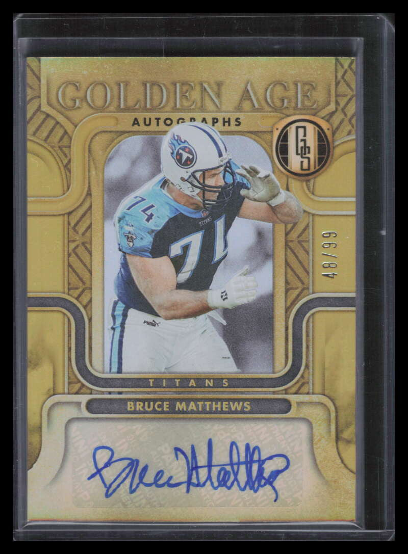 2022 Panini Gold Standard Golden Age Autographs 8 Bruce Matthews Auto 48/99