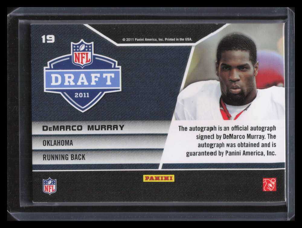2011 Prestige Pro Helmets Autographs 19 DeMarco Murray Rookie Patch Auto