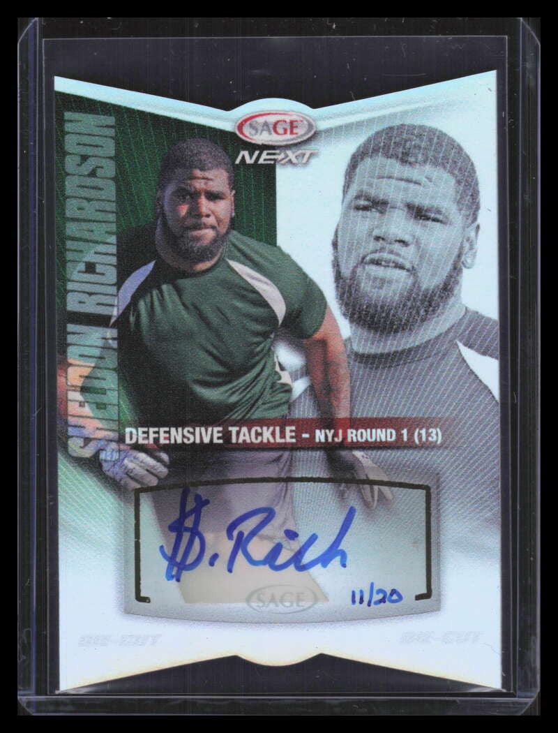 2013 SAGE Next Acetate Die Cut 37 Sheldon Richardson Rookie Auto 11/20