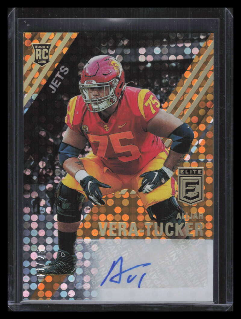 2021 Elite Rookie Autographs Orange 29 Alijah Vera-Tucker Rookie Auto 3/25
