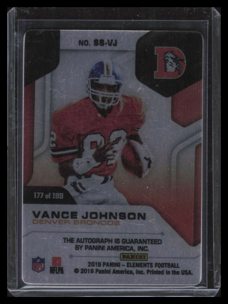 2019 Panini Elements Signatures Steel 66 Vance Johnson Auto 177/199