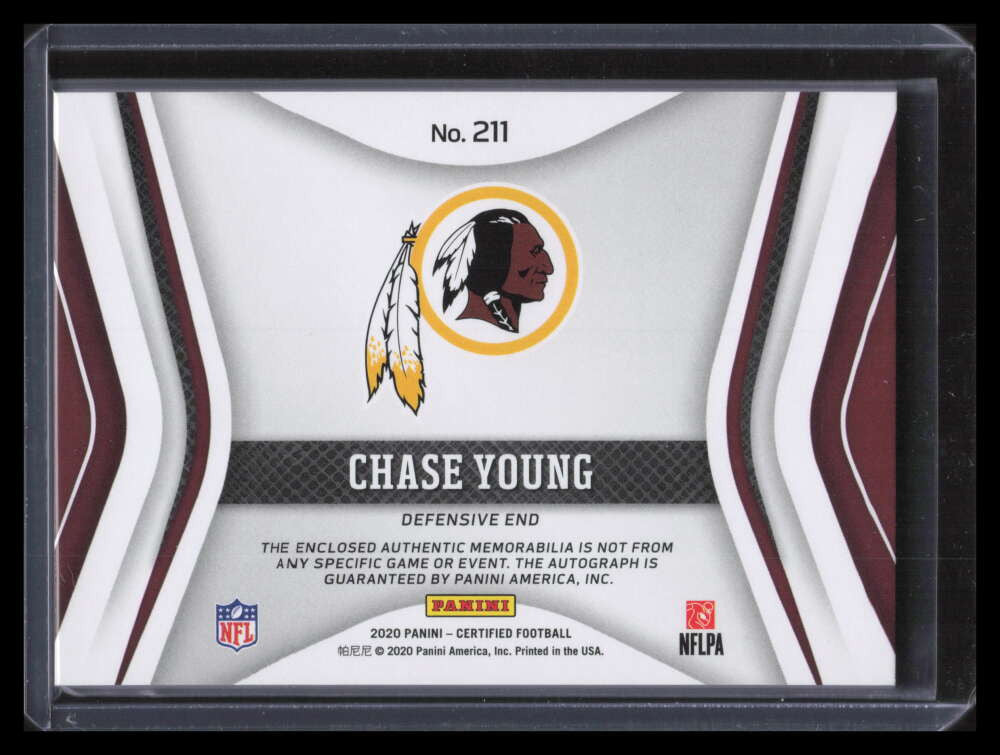 2020 Certified Mirror Blue 211 Chase Young Rookie Patch Auto 65/99