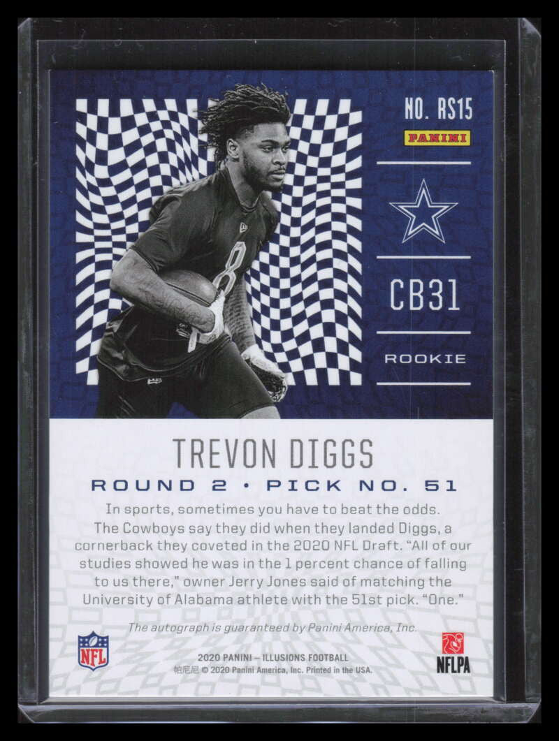 2020 Panini Illusions Rookie Signs 15 Trevon Diggs Rookie Auto 144/199