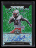 2021 Leaf Metal Draft Touchdown Kings Mojo Green Chuba Hubbard Rookie Auto 1/4