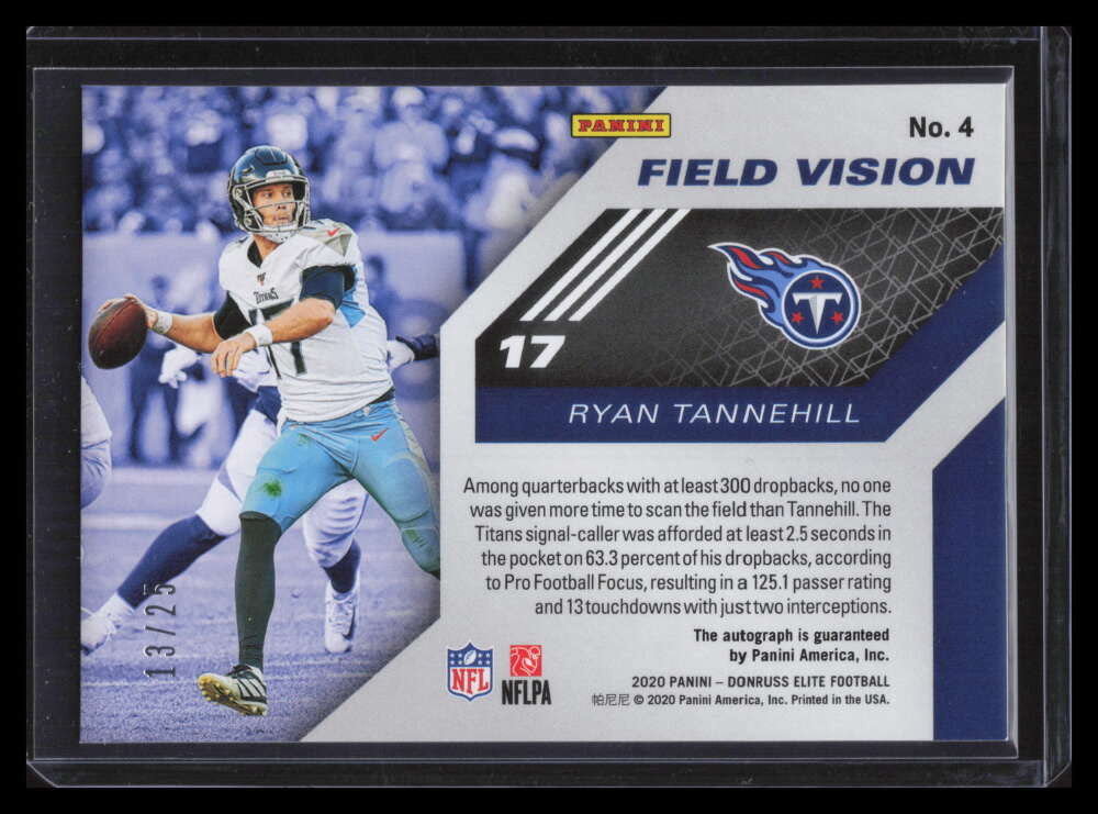 2020 Elite Field Vision Autographs 4 Ryan Tannehill Auto 13/25