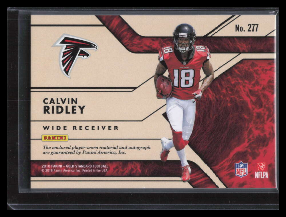2018 Panini Gold Standard 277 Calvin Ridley Rookie Triple Jersey Auto 14/75