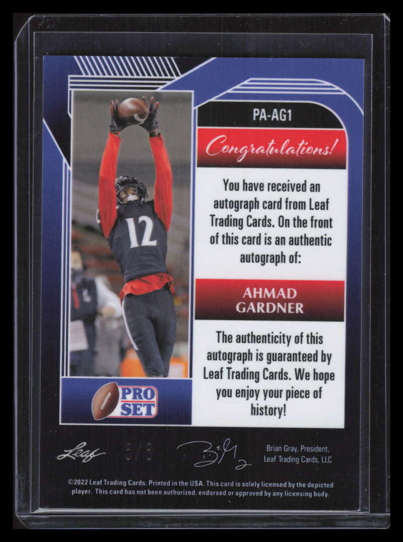 2022 Leaf Pro Set Metal Prismatic Tiger Ahmad Sauce Gardner Rookie Auto 5/5
