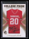 2010 SP Authentic College Pride Patch Autographs SI Billy Sims Patch Auto