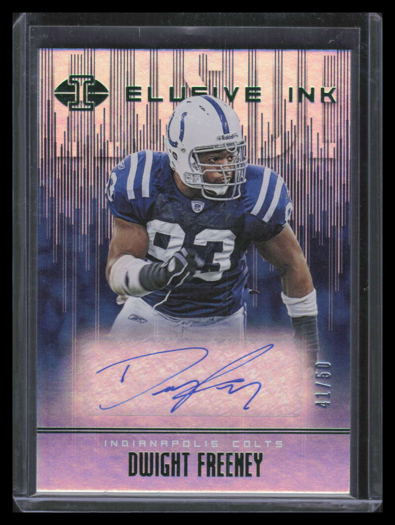 DELETE 156729 2019 Panini Illusions Elusive Ink Green 17 Dwight Freeney Auto 41/50