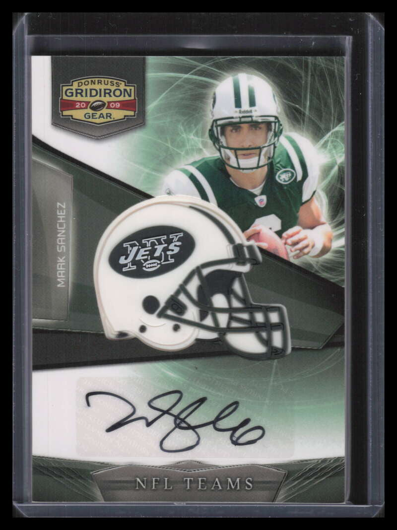 SOLD 156743 2009 Donruss Gridiron Gear NFL Teams Signatures 27 Mark Sanchez RC Auto 42/50