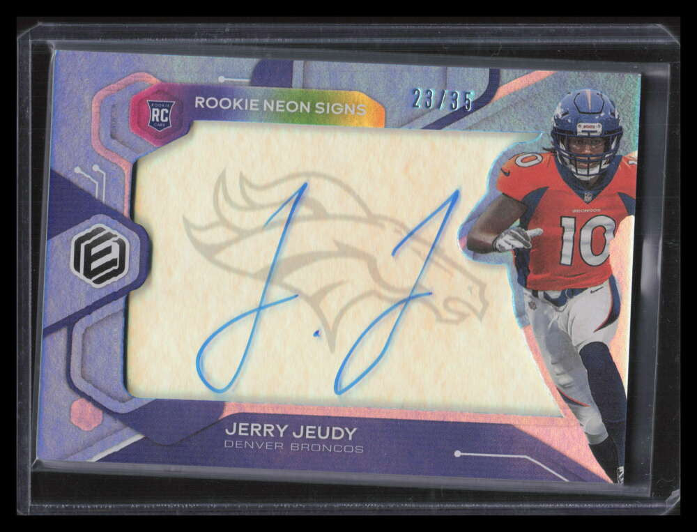 2020 Panini Elements Rookie Neon Signs Blue 6 Jerry Jeudy Rookie Auto 23/35