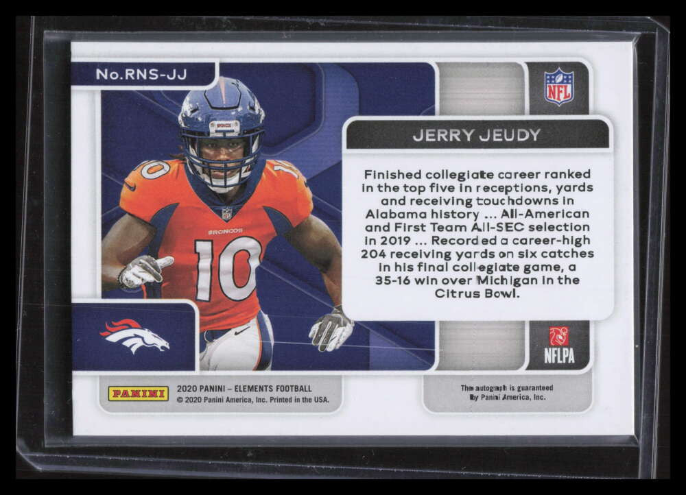 2020 Panini Elements Rookie Neon Signs Blue 6 Jerry Jeudy Rookie Auto 23/35