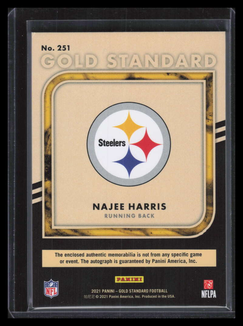 2021 Panini Gold Standard 251 Najee Harris Rookie Dual Jersey Auto 124/149