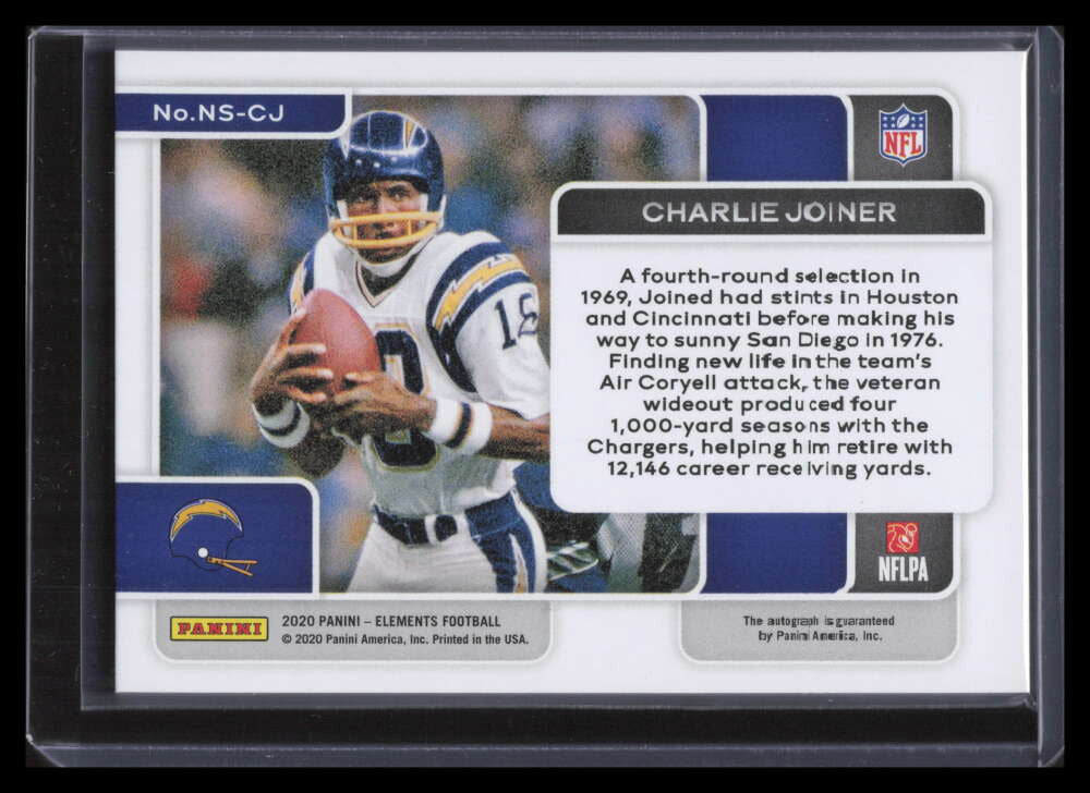 2020 Panini Elements Neon Signs Red 32 Charlie Joiner Auto 4/5