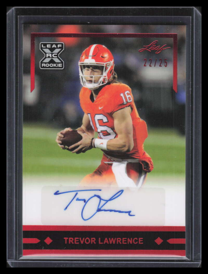 2021 Leaf Memories '91 Gold Autographs Red Trevor Lawrence Rookie Auto 22/25