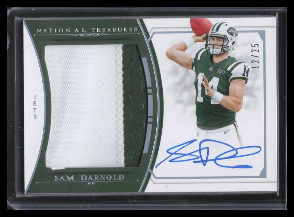 2018 Panini National Treasures Signatures 2 Sam Darnold Rookie Patch Auto 12/25