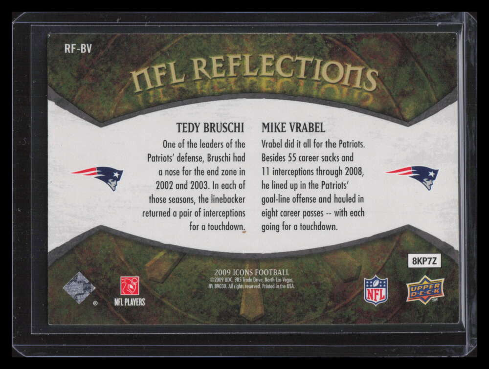 2009 Upper Deck Icons NFL Reflections Gold RFBV Mike Vrabel Tedy Bruschi 31/199