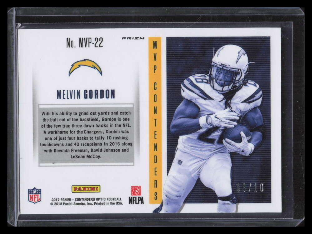 2017 Panini Contenders Optic MVP Contenders Blue 22 Melvin Gordon 3/10
