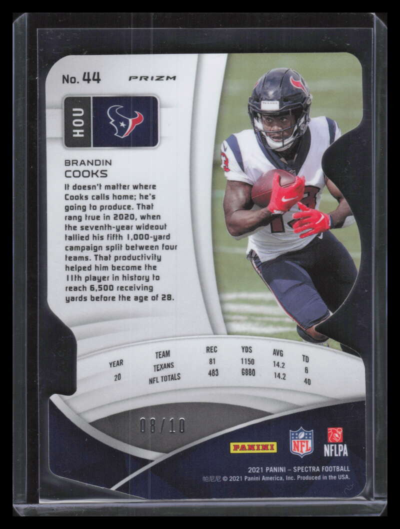 2021 Panini Spectra Neon Orange Die Cut 44 Brandin Cooks 8/10