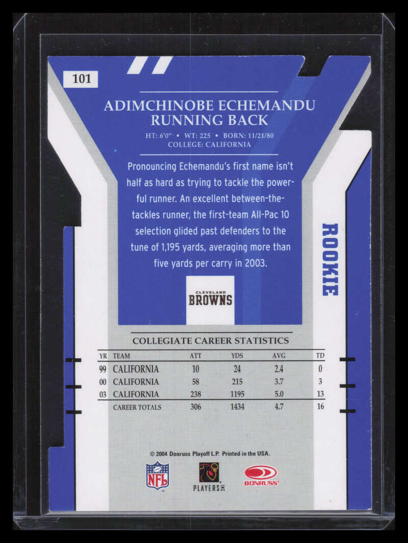 2004 Donruss Elite Status 101 Adimchinobe Echemandu Rookie 16/18