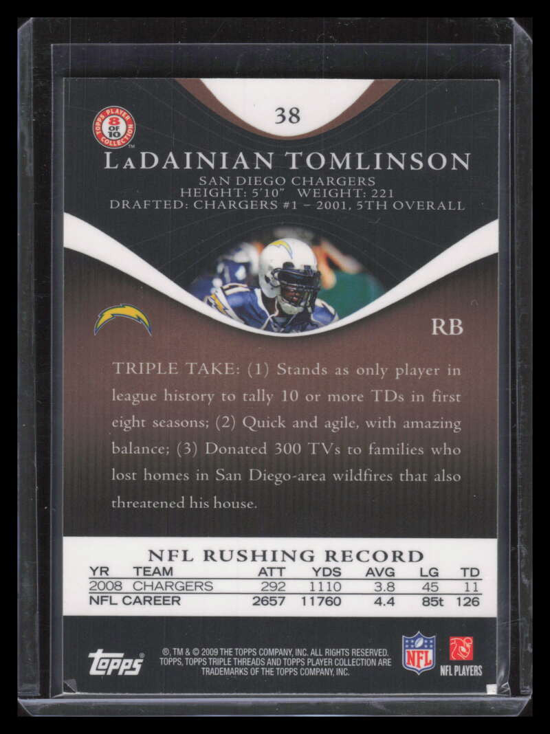 2009 Topps Triple Threads Gold 38 LaDainian Tomlinson 29/99