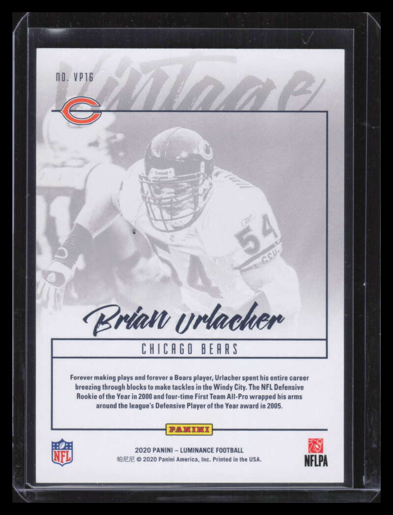 2020 Panini Luminance Vintage Performers Orange 16 Brian Urlacher 80/100