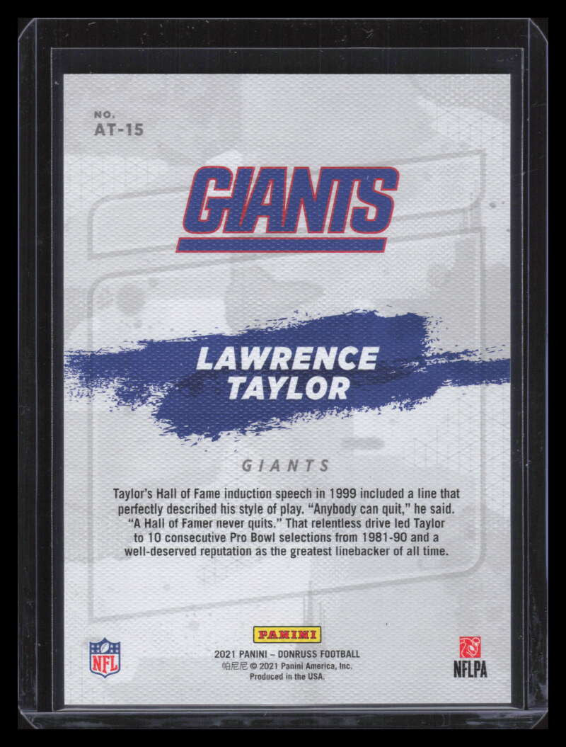 2021 Donruss All Time Gridiron Kings Studio Series 15 Lawrence Taylor 31/100