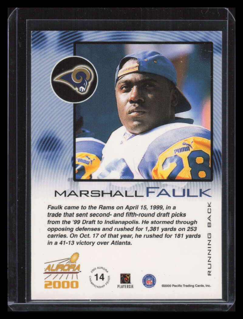 2000 Aurora Championship Fever Silver 14 Marshall Faulk 137/310