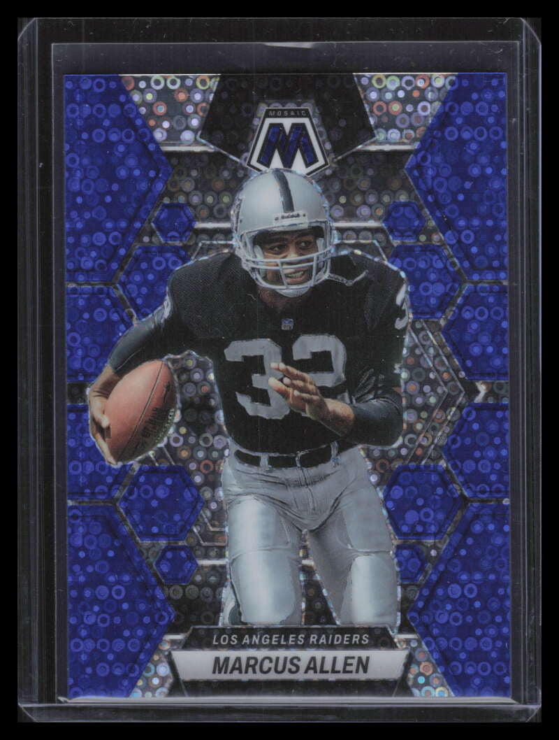 2023 Panini Mosaic Mosaic No Huddle Blue Refractor 124 Marcus Allen 74/75