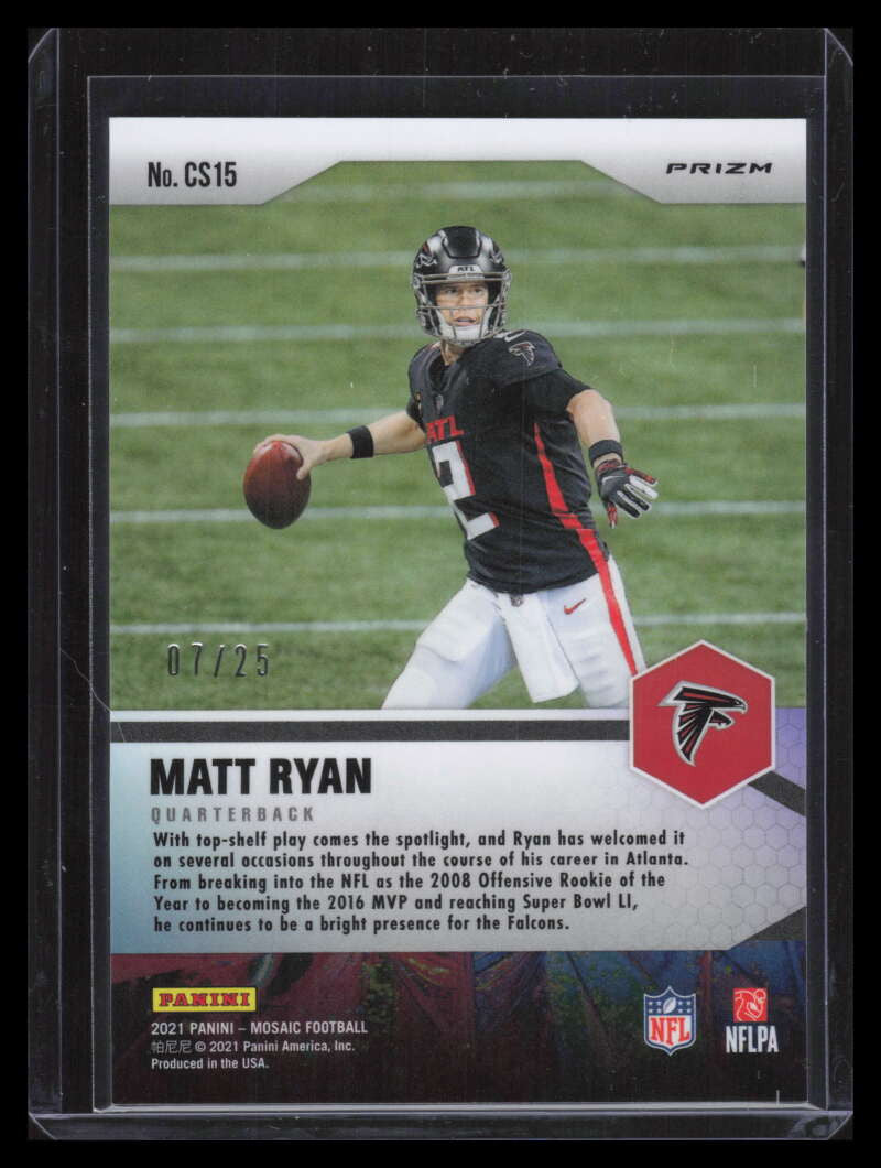 2021 Panini Mosaic Center Stage Mosaic White 15 Matt Ryan 7/25