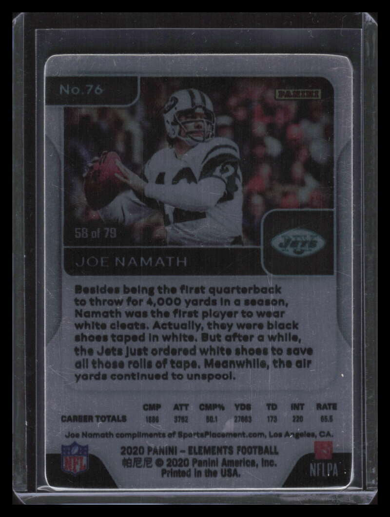 2020 Panini Elements 76 Joe Namath 58/79