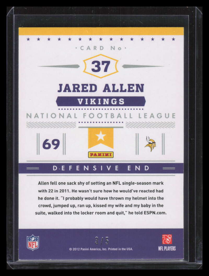 2012 Prestige Stars of the NFL 2012 National Convention 47 Jared Allen 3/5