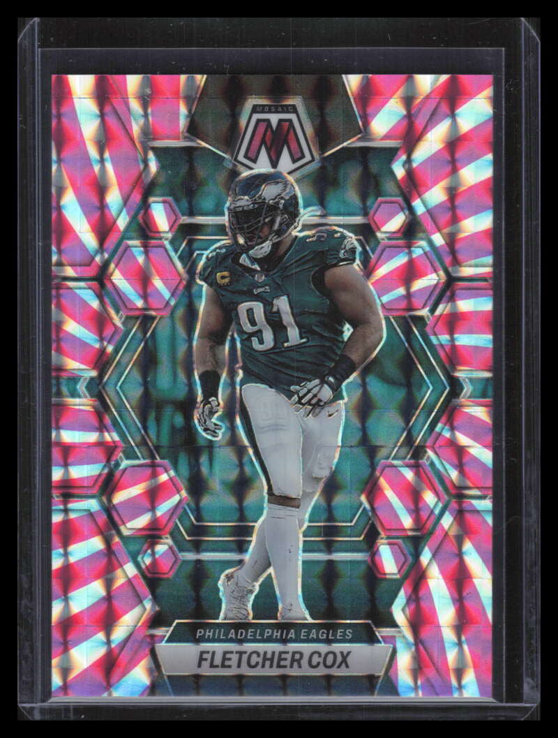 2023 Panini Mosaic Mosaic Pink Swirl Refractor 197 Fletcher Cox 6/11