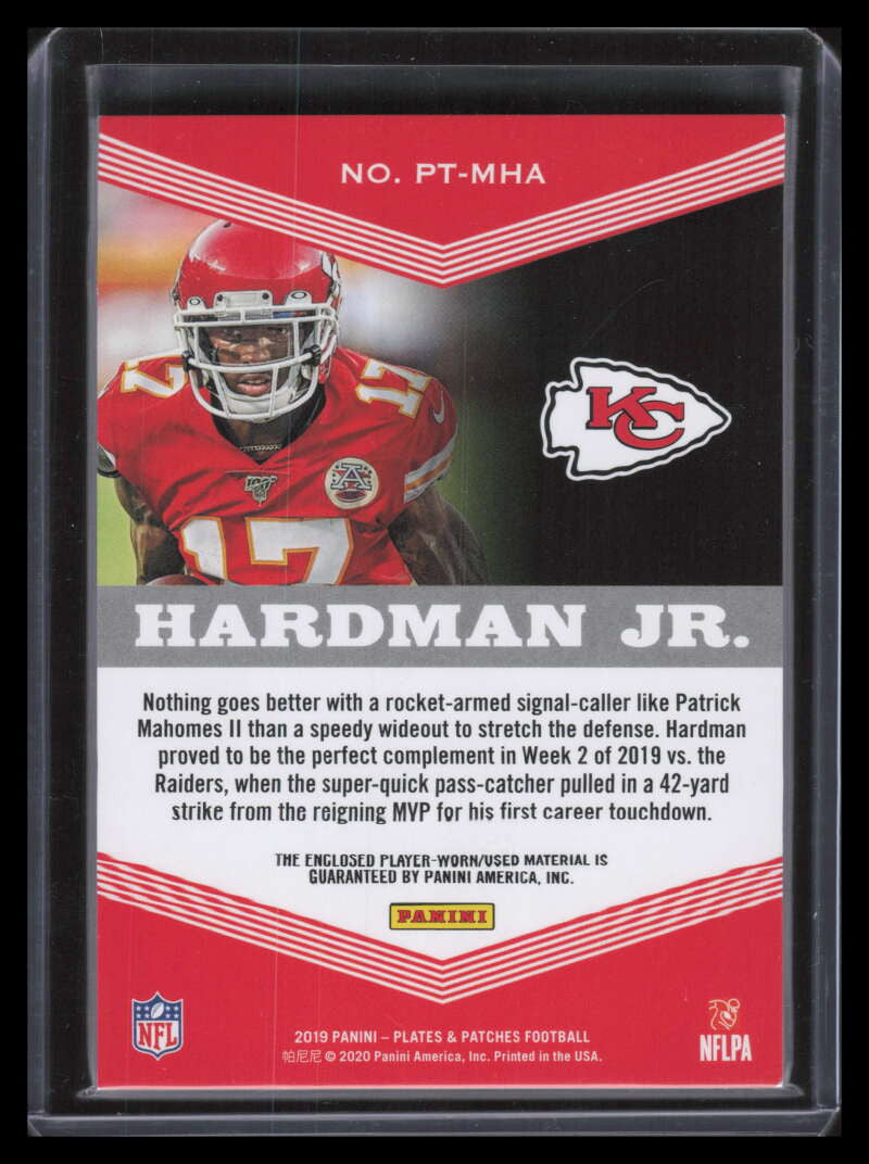 2019 Panini Plates and Patches Trio Mecole Hardman Jr. Rookie Triple Patch 84/99
