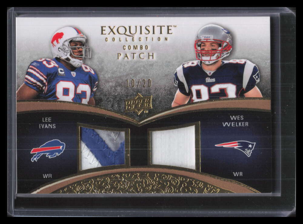 2009 Exquisite Collection Combos Gold EW Lee Evans Wes Welker Dual Patch 10/20