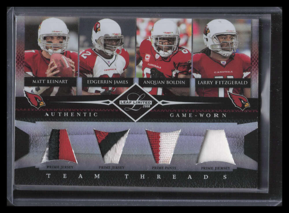 2008 Leaf Limited Team Threads Leinart James Boldin Fitzgerald Quad Patch 18/25