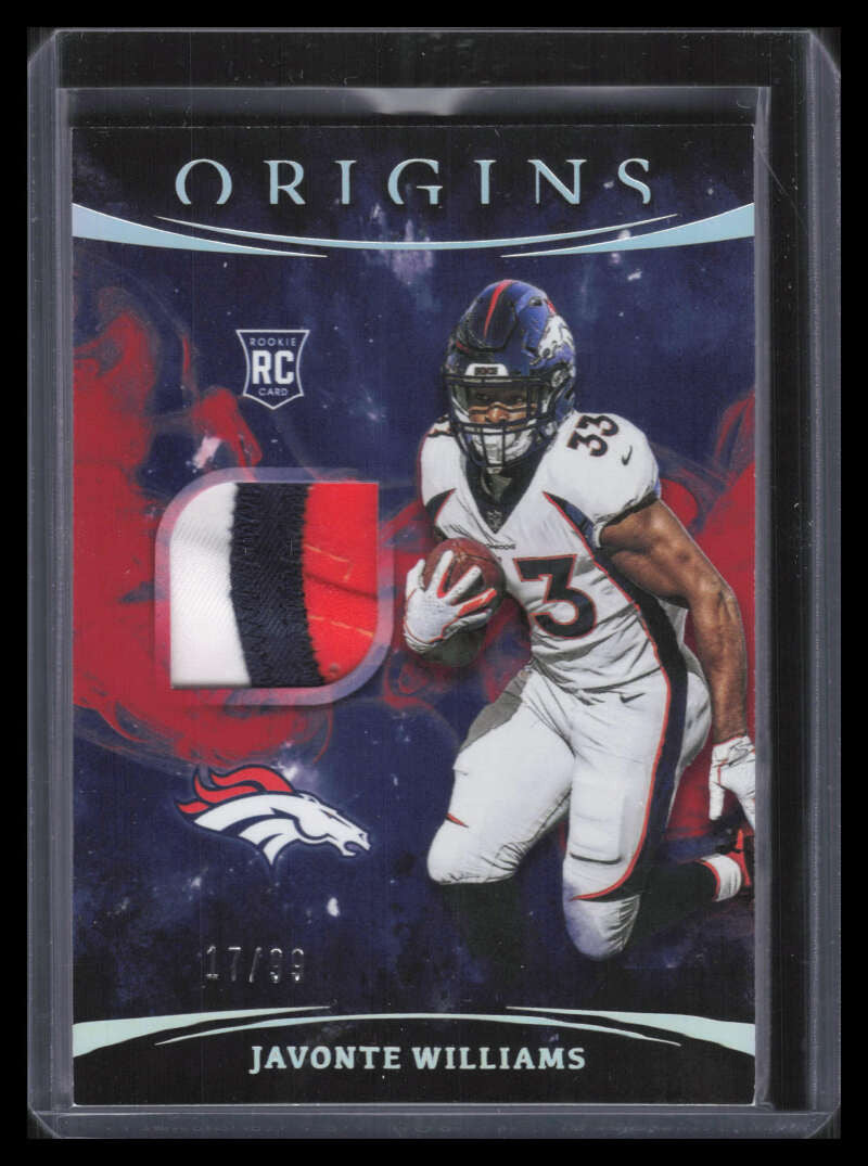 2021 Panini Origins Rookie Patches Red 18 Javonte Williams Rookie Patch 17/99