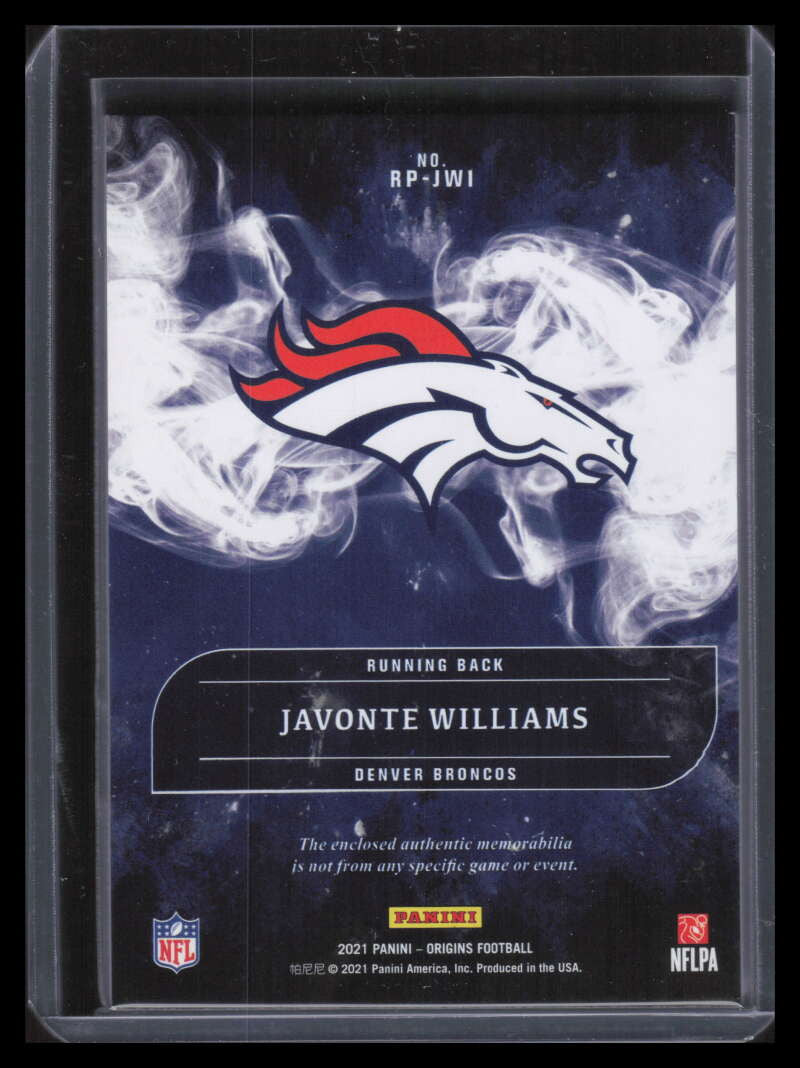 2021 Panini Origins Rookie Patches Red 18 Javonte Williams Rookie Patch 17/99