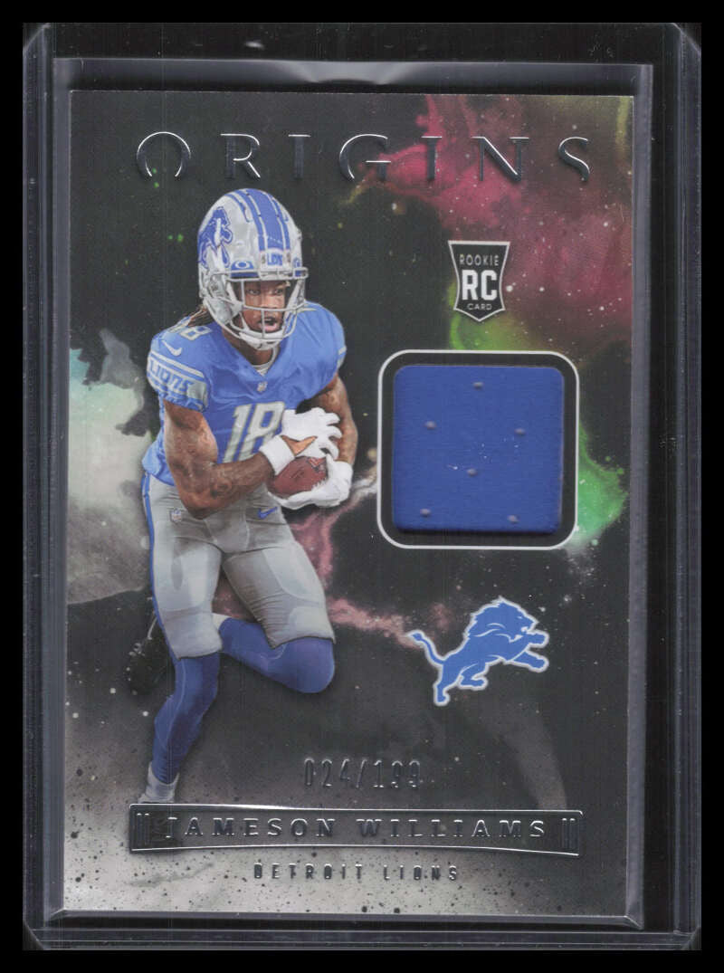 2022 Panini Origins Rookie Patches 7 Jameson Williams Rookie Jersey 24/199