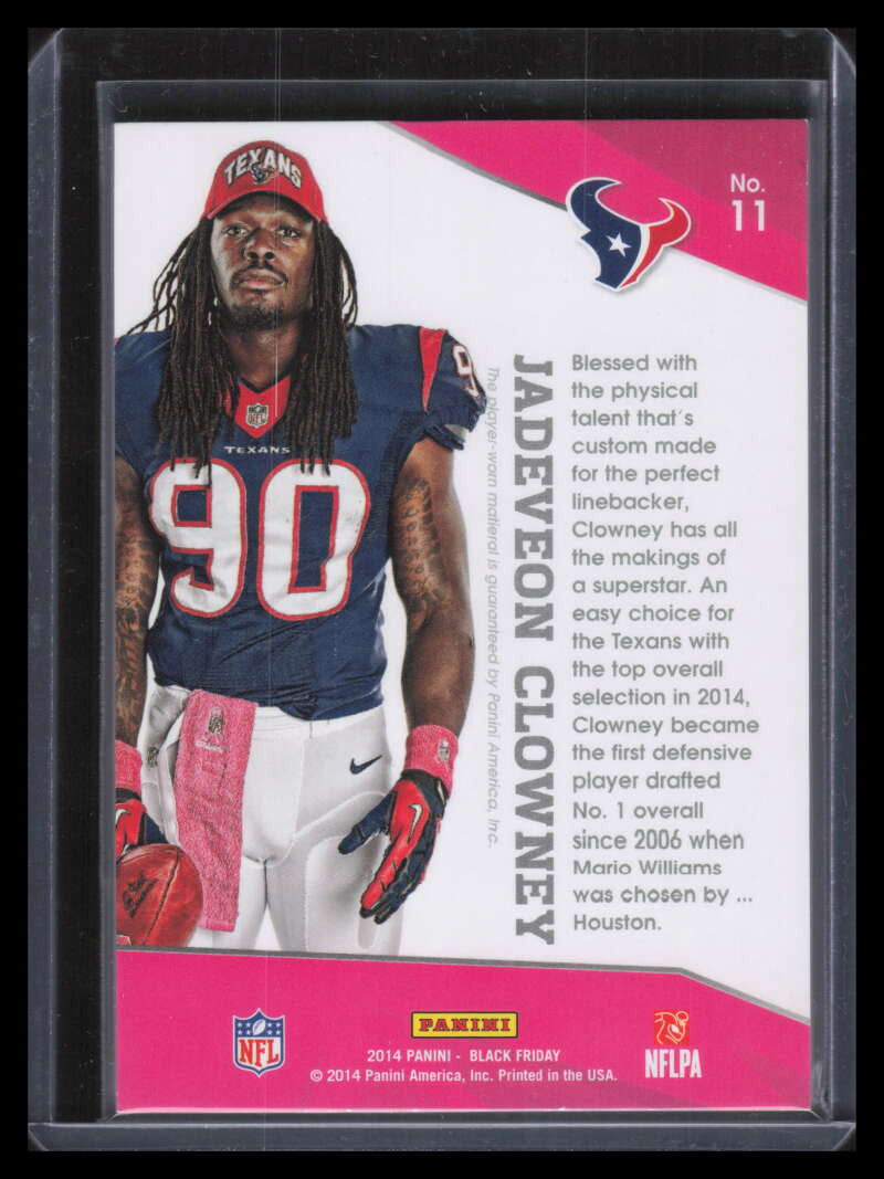 2014 Panini Black Friday Pink Cracked Ice 11 Jadeveon Clowney Rookie Towel /25